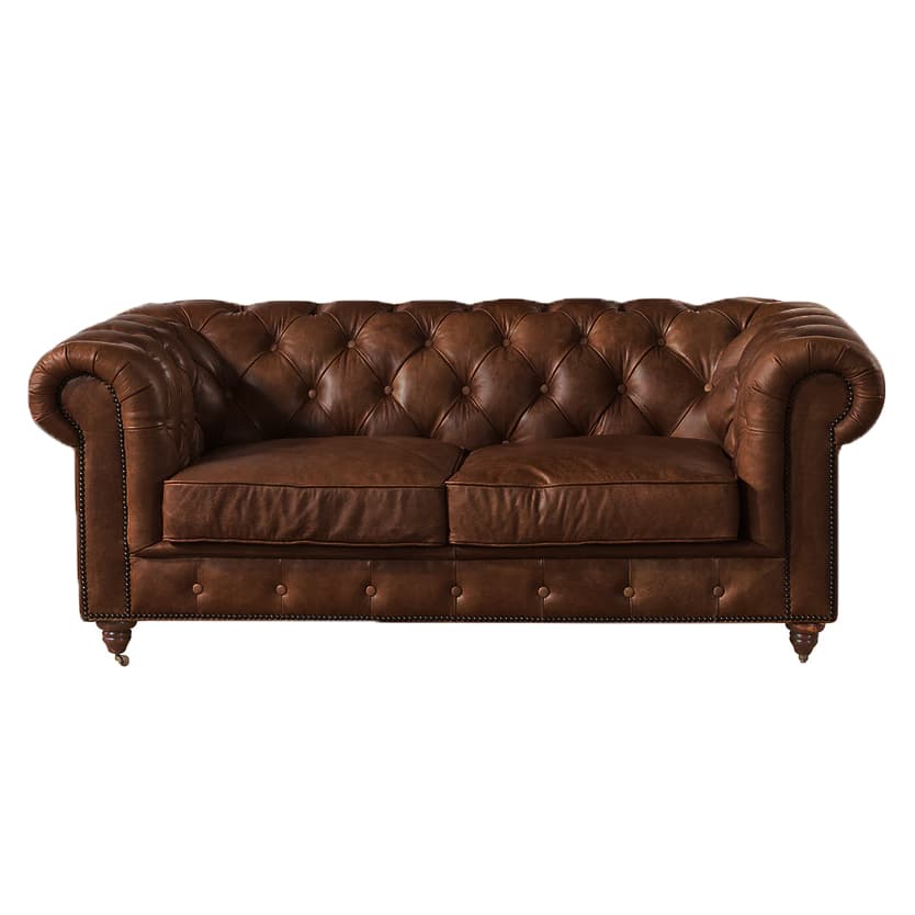 Chesterfield Sofa Loveseat Brown