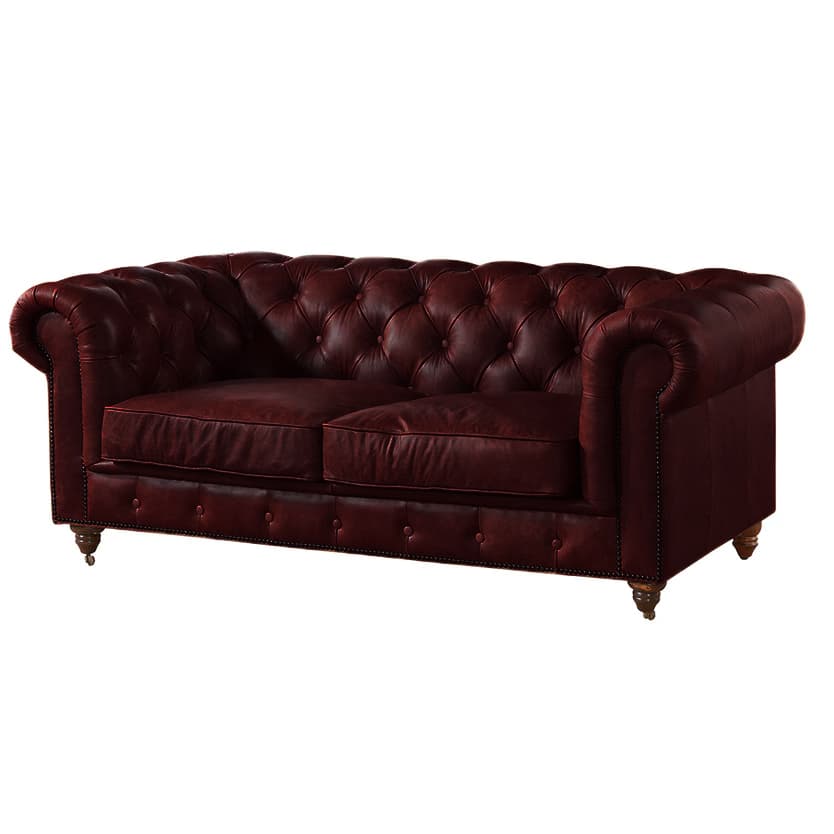 Chesterfield Sofa Loveseat Burgundy